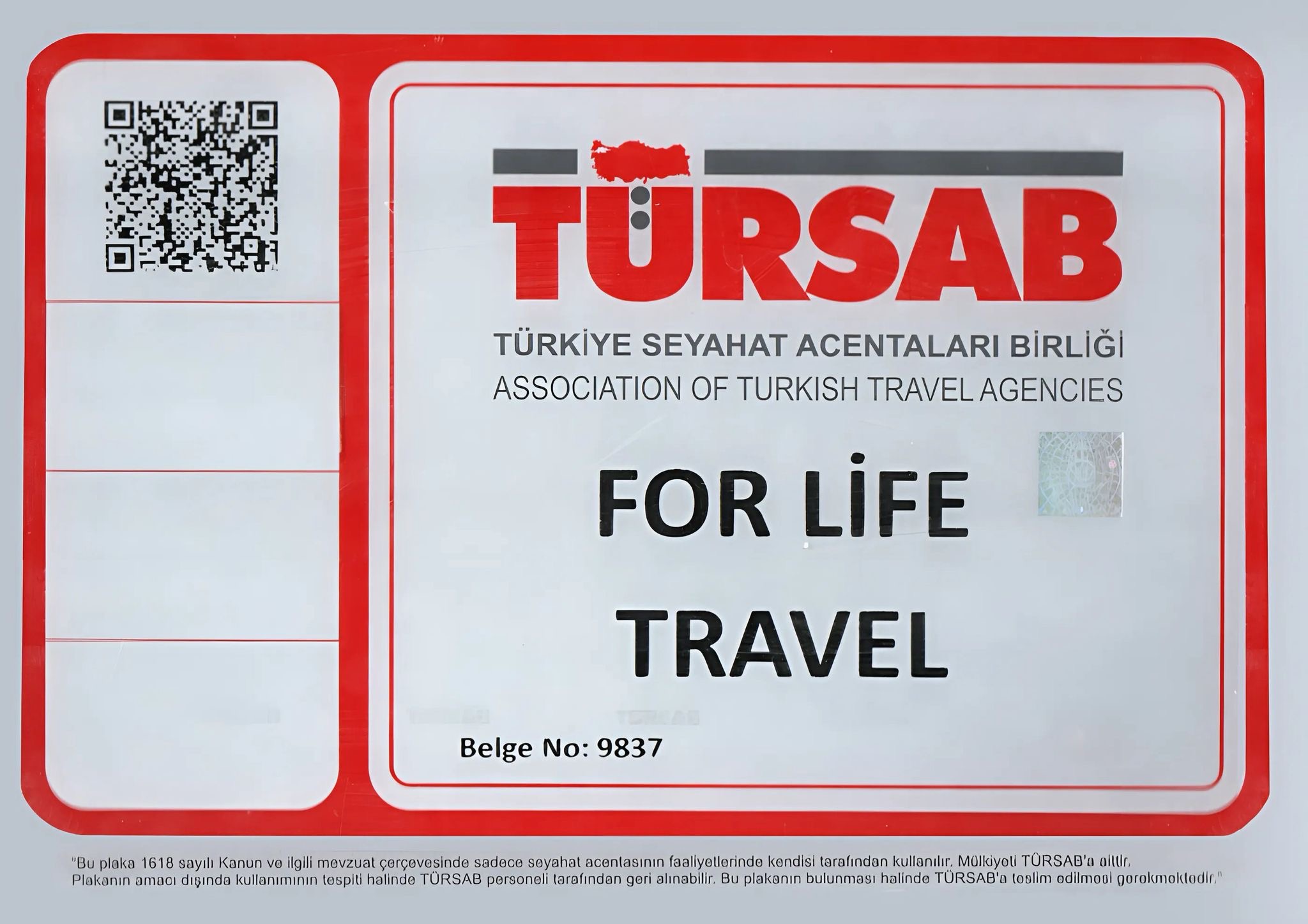 TÜRSAB Belgesi